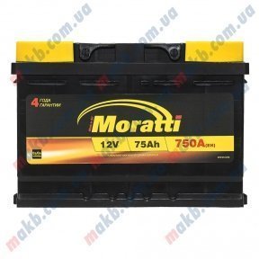 Аккумулятор Moratti 75Ah R+ 750A Аккумулятор Moratti 75Ah R+ 750A