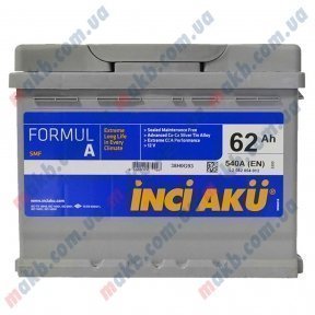 Аккумулятор INCI-AKU Formul A 62Ah R+ 540A Аккумулятор INCI-AKU Formul A 62Ah R+ 540A