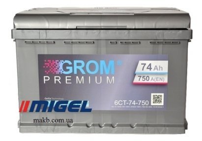 Аккумулятор Grom 74Ah L+ 750A Аккумулятор Grom 74Ah L+ 750A
