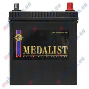 Аккумулятор Medalist (42B19FL) 40Ah JR+350A (тонкая клемма) Аккумулятор Medalist (42B19FL) 40Ah JR+350A (тонкая клемма)