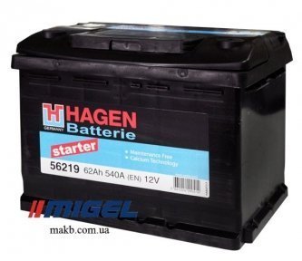 Аккумулятор Hagen 62AH R+ 540A Аккумулятор Hagen 62AH R+ 540A