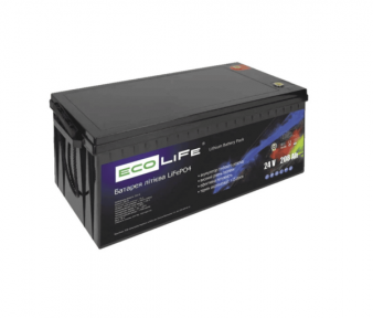 Акумулятор LiFePO4 24V 200Ah EcoLife: Літієва батарея 5.12 кВт·год