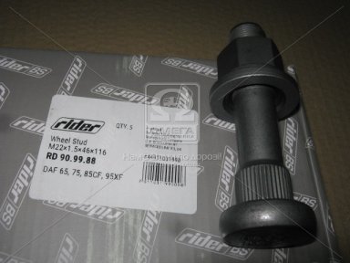 Шпилька М22*1,5*46*116 SW32 колеса DAF 65,75,85CF,95XF (RIDER) Шпилька М22*1,5*46*116 SW32 колеса DAF 65,75,85CF,95XF (RIDER)