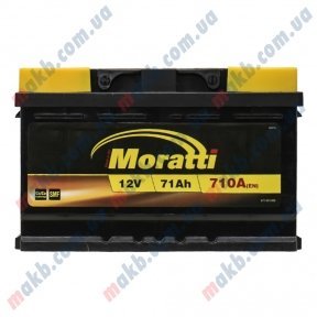 Аккумулятор Moratti 71Ah R+ 710A (низкобазовый) Аккумулятор Moratti 71Ah R+ 710A (низкобазовый)