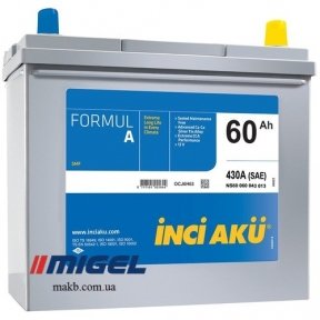 Аккумулятор INCI-AKU Formul A 60Ah JL+ 430A (корпус 45) Аккумулятор INCI-AKU Formul A 60Ah JL+ 430A (корпус 45)