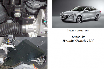 Защита двигателя КОЛЬЧУГА для Hyundai Genesis (2014-) 3,8 АКПП Защита двигателя КОЛЬЧУГА для Hyundai Genesis (2014-) 3,8 АКПП