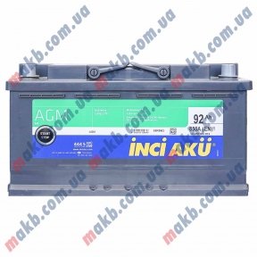 Аккумулятор INCI-AKU AGM Start-Stop 92Ah R+ 850a Аккумулятор INCI-AKU AGM Start-Stop 92Ah R+ 850a