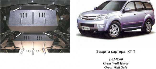 Защита двигателя КОЛЬЧУГА для Great Wall Hover (2007-) 2,4/2,8D МКПП/защита картера Защита двигателя КОЛЬЧУГА для Great Wall Hover (2007-) 2,4/2,8D МКПП/защита картера