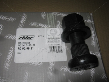 Шпилька М22*1,5*43*72 SW32 колеса DAF (RIDER) Шпилька М22*1,5*43*72 SW32 колеса DAF (RIDER)