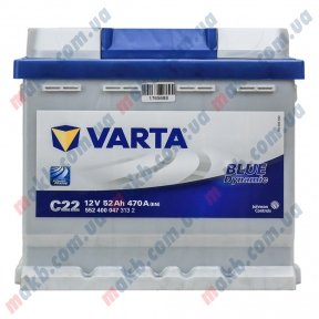 Аккумулятор Varta 52Ah R+ 470A Blue Dynamic Аккумулятор Varta 52Ah R+ 470A Blue Dynamic
