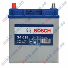 Аккумулятор Bosch S4 Silver 40Ah JL+ 330A (EN) (тонкая клемма) Аккумулятор Bosch S4 Silver 40Ah JL+ 330A (EN) (тонкая клемма)