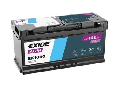 Акумулятор EXIDE Start-Stop AGM 106Ah 950A (EK1050) R+