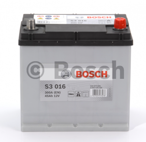 Аккумулятор Bosch S3 (S3016) 45AH JR+300A (EN) Аккумулятор Bosch S3 (S3016) 45AH JR+300A (EN)