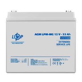 Акумулятор мультигелевий LPM-MG 12V - 33 Ah Акумулятор мультигелевий LPM-MG 12V - 33 Ah