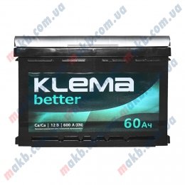 Аккумулятор Klema better 60Ah L+ 600A (низкобазовый)