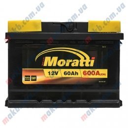 Аккумулятор Moratti 60Ah L+ 600A (низкобазовый)
