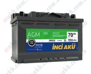 Аккумулятор INCI-AKU AGM 70Ah R+ 760A