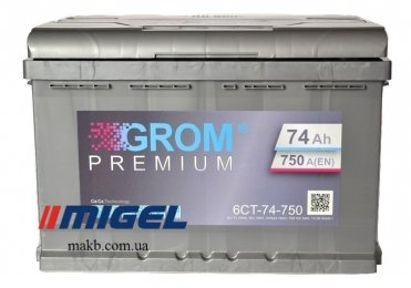 Аккумулятор Grom 74Ah R+ 750A