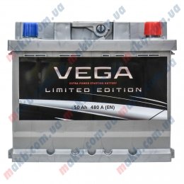 Аккумулятор Vega 50Ah R+ 480A (низкобазовый)