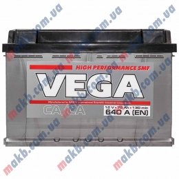 Аккумулятор Vega HP STANDART 75Ah R+ 640A