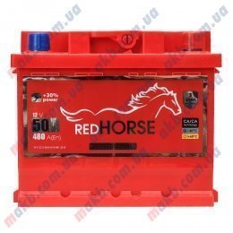 Аккумулятор RED HORSE 50Ah R+ 480A (низкобазовый)