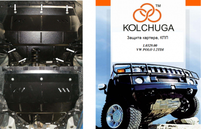 Защита двигателя КОЛЬЧУГА для Skoda Fabia II (2007-) только 1,2 TDI