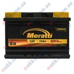 Аккумулятор Moratti 78Ah R+ 800A