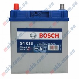 Аккумулятор Bosch S4 Silver 40Ah JL+ 330A (EN) (тонкая клемма)