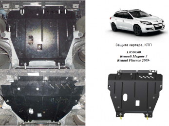 Захист двигуна КОЛЬЧУГА для Renault Scenic (2009-2016) 2,0 i/1,5 TDCI