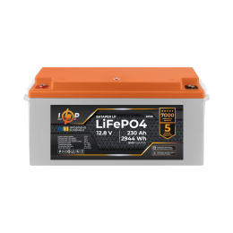 Аккумулятор LP LiFePO4 12V (12,8V) - 230 Ah (2944Wh) (BMS 150A/75A) пластик для ИБП