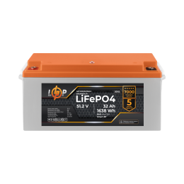 Аккумулятор LP LiFePO4 51,2V - 32 Ah (1638Wh) (BMS 64A/32А) пластик LCD Smart BT