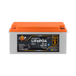 Аккумулятор LP LiFePO4 25,6V - 100 Ah (2560Wh) (BMS 80A/50А) пластик Smart BT