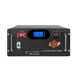 Аккумулятор LP LiFePO4 51,2V - 120 Ah 6000Wh (Smart BMS 100A) с LCD RM AB RS485/CAN